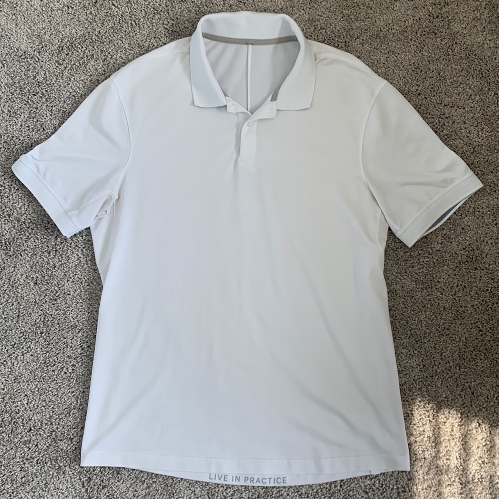 Lululemon men’s Live in Practice polo large, white